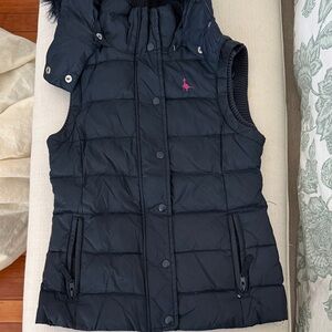 Jack Wills Black Puffer Vest with Pink Logo